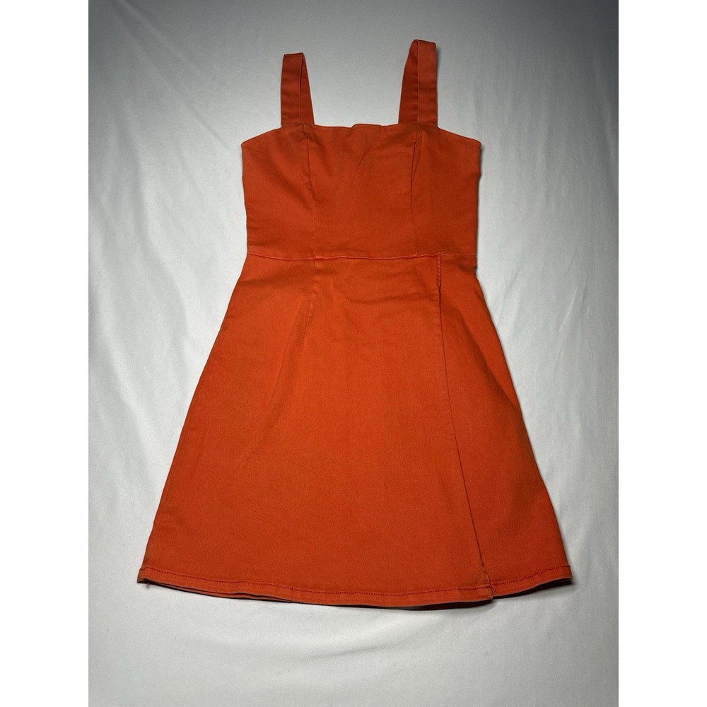 Copper Key Denim Dress‎ Size Small Brick Orange Back Zip